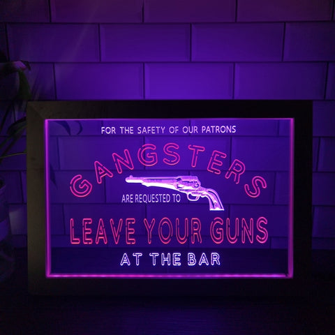 Image of Gangsters Two Tone Bar Sign - Luxury Framed Edition