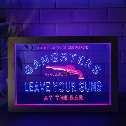 Image of Gangsters Two Tone Bar Sign - Luxury Framed Edition