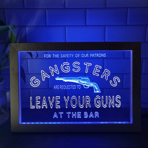 Image of Gangsters Two Tone Bar Sign - Luxury Framed Edition