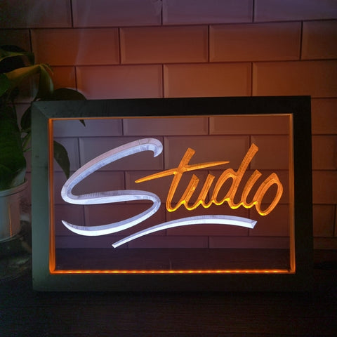 Image of Studio Two Tone Sign - Luxury Framed Edition