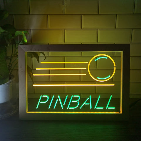 Image of Pinball Two Tone Sign - Luxury Framed Edition