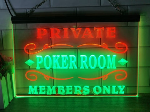 Image of Private Poker Room Two Tone Illuminated Sign