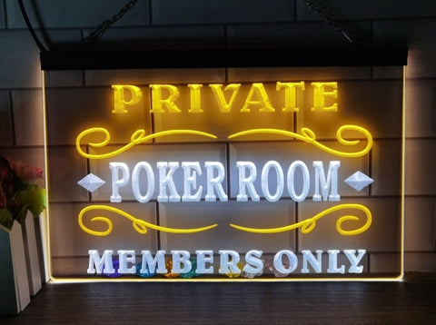 Image of Private Poker Room Two Tone Illuminated Sign