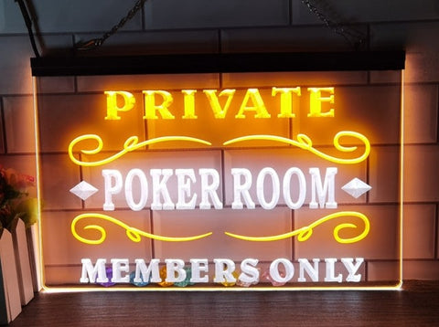 Image of Private Poker Room Two Tone Illuminated Sign