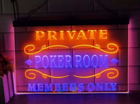 Image of Private Poker Room Two Tone Illuminated Sign