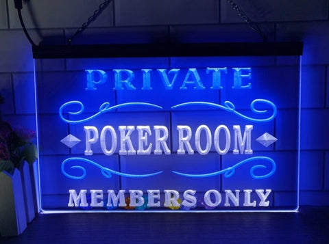 Image of Private Poker Room Two Tone Illuminated Sign