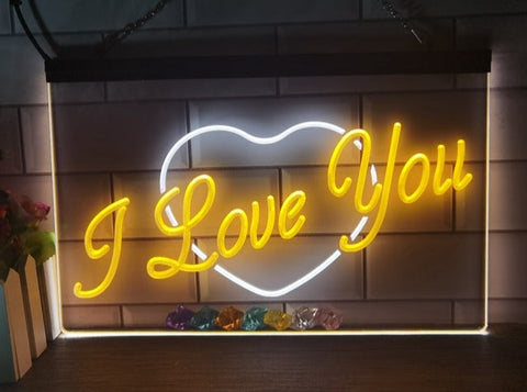 Image of I Love You Two Tone Illuminated Sign