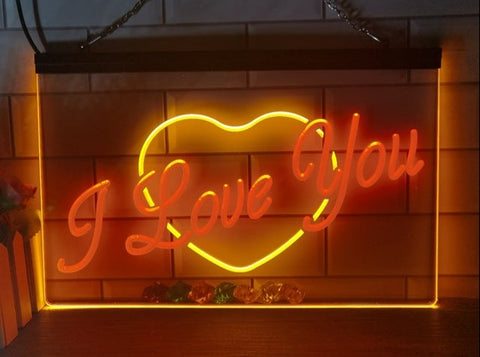 Image of I Love You Two Tone Illuminated Sign