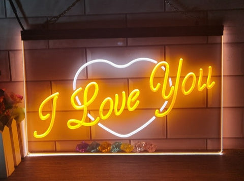 Image of I Love You Two Tone Illuminated Sign