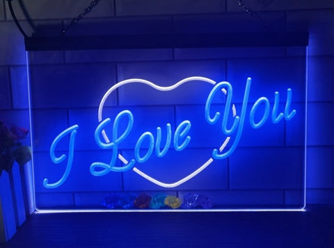 Image of I Love You Two Tone Illuminated Sign
