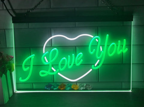 Image of I Love You Two Tone Illuminated Sign