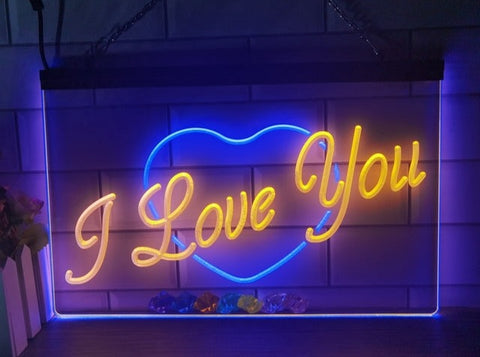 Image of I Love You Two Tone Illuminated Sign