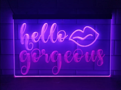 Image of Hello Gorgeous Two Tone Illuminated Sign