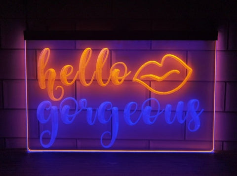 Image of Hello Gorgeous Two Tone Illuminated Sign