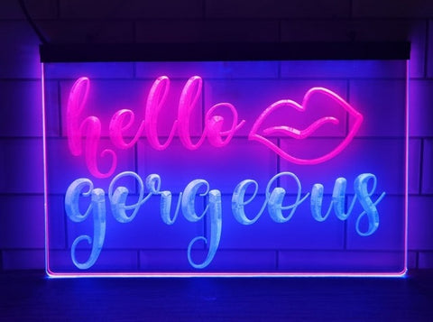Image of Hello Gorgeous Two Tone Illuminated Sign
