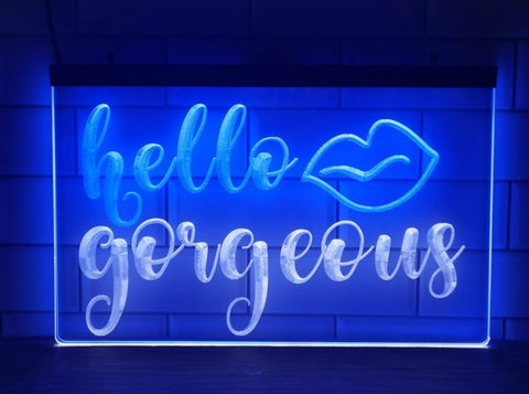 Image of Hello Gorgeous Two Tone Illuminated Sign