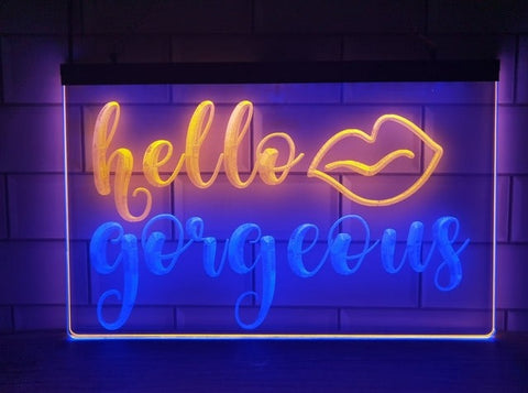 Image of Hello Gorgeous Two Tone Illuminated Sign