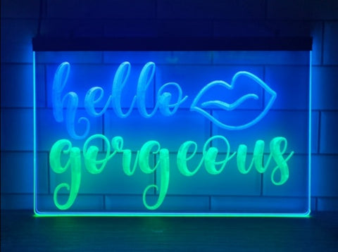 Image of Hello Gorgeous Two Tone Illuminated Sign