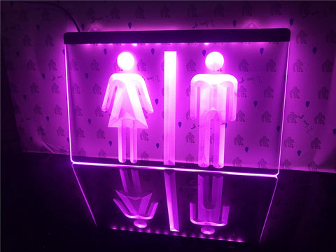 Image of Toilet Washroom LED neon sign in pink