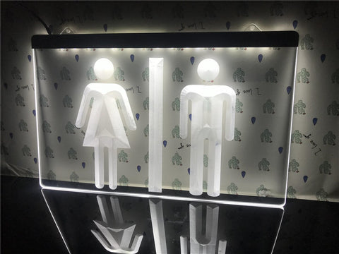Image of Toilet Washroom LED neon sign in white