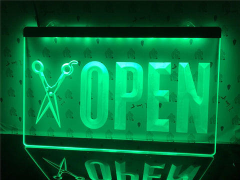 Image of Open Barber Shop Illuminated Sign
