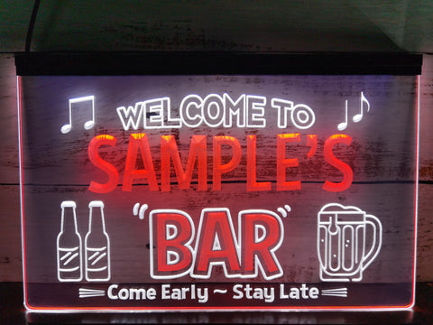Image of Welcome to My Bar Personalized Two Tone Illuminated Sign