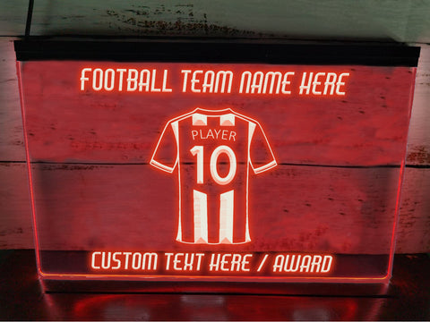Image of Custom Football Player Award Personalized Illuminated Sign