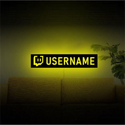 Image of Personalized Gamer Tag or Streamer Handle Name LED Neon Wooden Sign