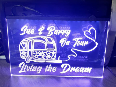 Image of On Tour Living the Dream Personalized Illuminated Sign