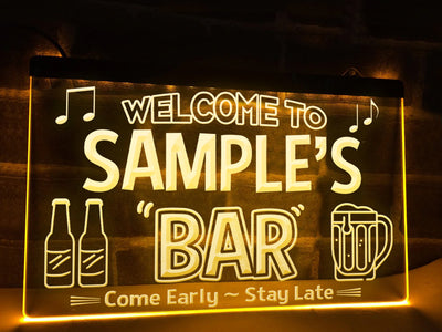 Personalized Neon Bar Sign Yellow