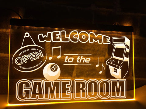 Image of Welcome to the Game Room Illuminated Sign