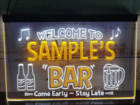 Image of Welcome to My Bar Personalized Two Tone Illuminated Sign