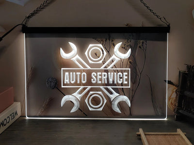 Auto Service Garage Mechanic MOT LED Neon Sign