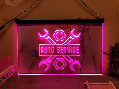 Auto Service Garage Mechanic MOT LED Neon Sign