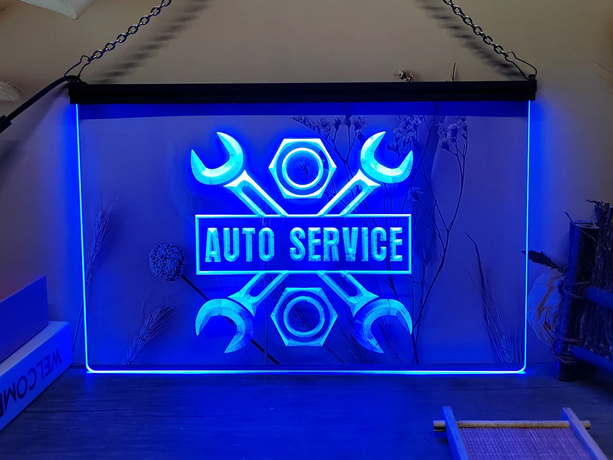 Auto Service Garage Mechanic MOT LED Neon Sign