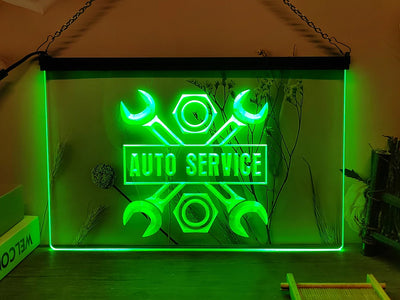 Auto Service Garage Mechanic MOT LED Neon Sign