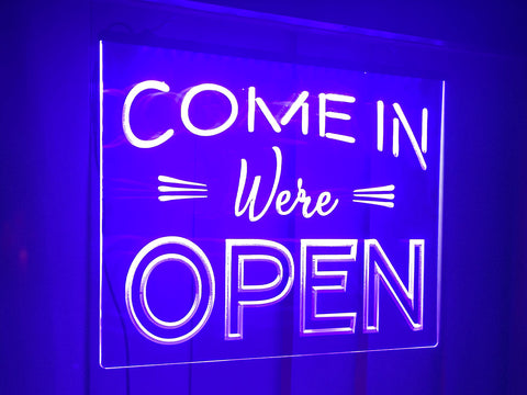 Image of Come in We're Open Illuminated LED Neon Sign