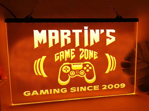 Image of Personalized Game Zone Illuminated LED Neon Sign