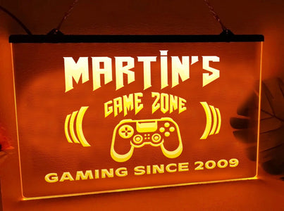 Personalized Game Zone Illuminated LED Neon Sign