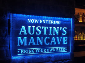 Now Entering Man Cave Personalized Illuminated Sign