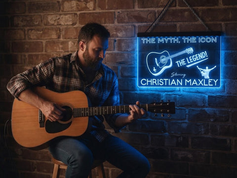 Image of Acoustic Guitar Legend Personalized Illuminated Sign