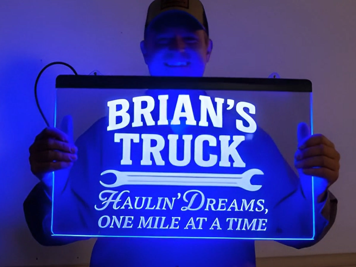 Custom LED Sign - Personalized for Your Truck Cab