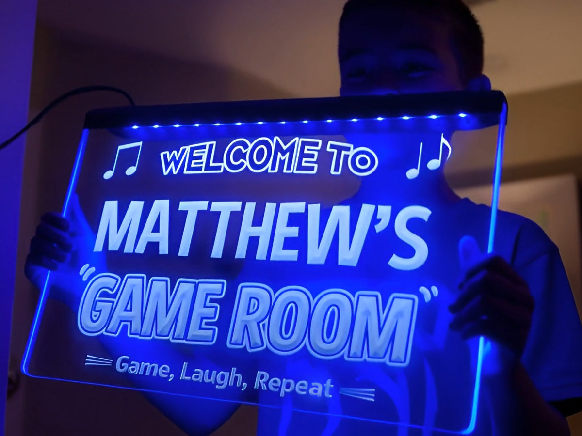 Welcome To Game Room Personalized LED Neon Illuminated Sign