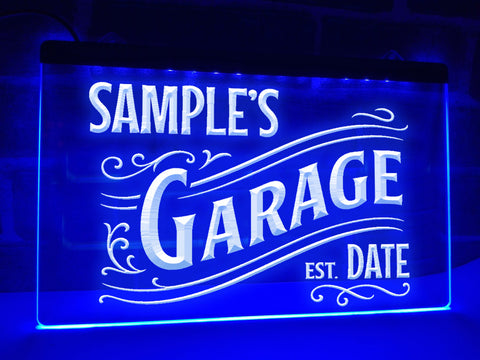 Image of Personalized Garage Illuminated Sign