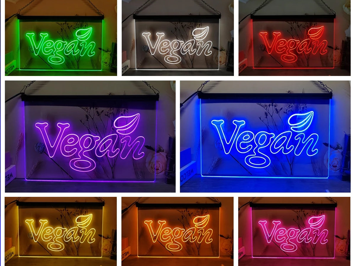 Vegan LED Neon Illuminated Sign