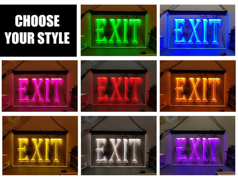 Image of Exit Sign LED Neon Light For Shop or Restaurant