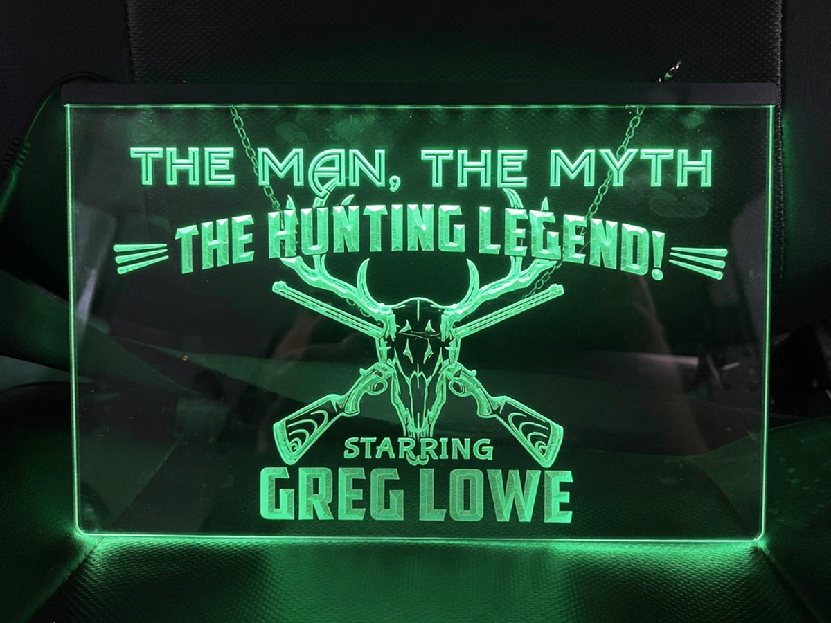 Hunting Legend Personalized Illuminated Sign