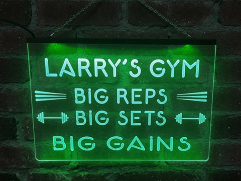 Image of Big Reps Big Sets Big Gains Personalized Illuminated Sign
