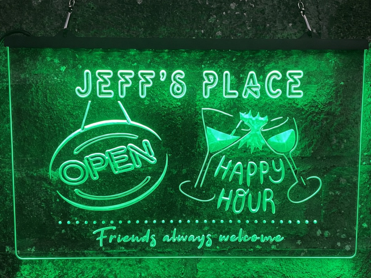 Happy Hour Bar Personalized Illuminated Sign