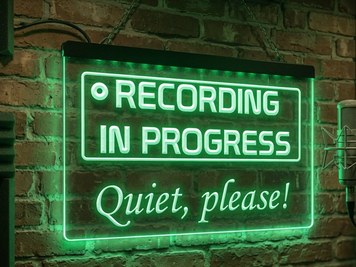 Recording in Progress, Quiet Please Illuminated Sign